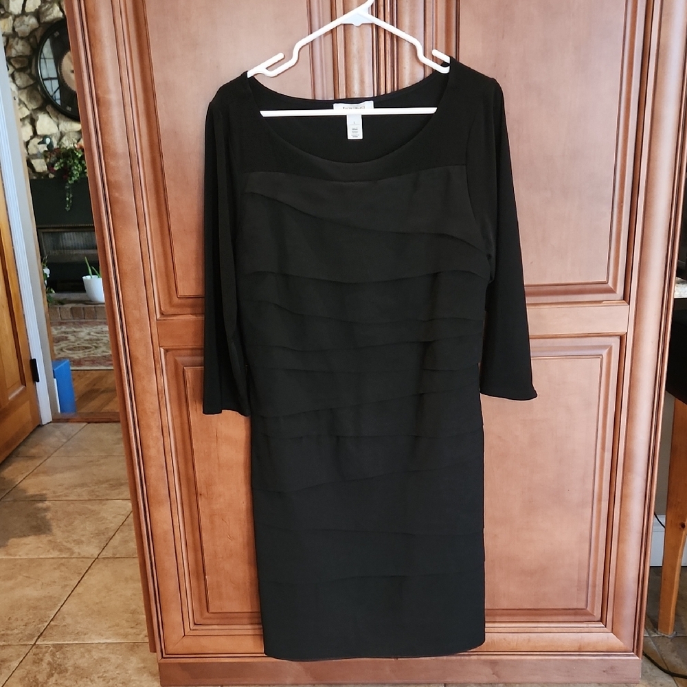 White House Black Market Elegant Black Long Sleeve Dress